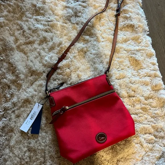 NWT Dooney & Bourke Red Nylon Crossbody Bag REASONABLE OFFERS - Picture 4 of 4